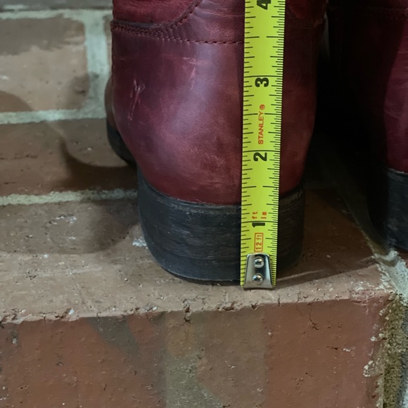 Frye Boots - Bordeaux Red Leather Extended Calf - Picture 10 of 16